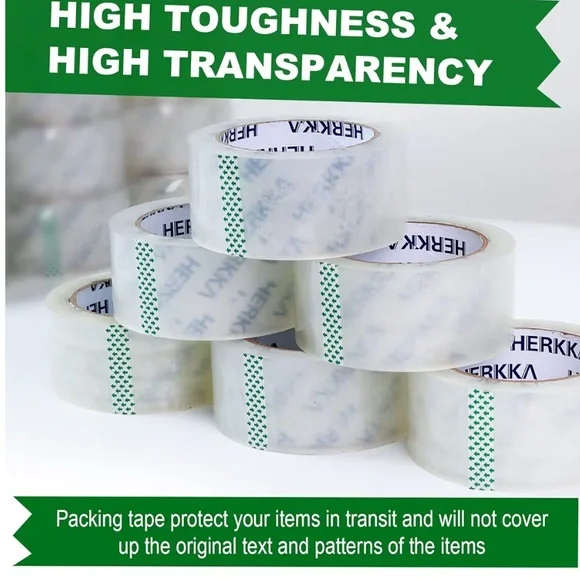 6 Rolls Heavy Duty Clear Packaging Tape for Shipping 2” Wide, 65 Yards p/roll - Picture 2 of 3